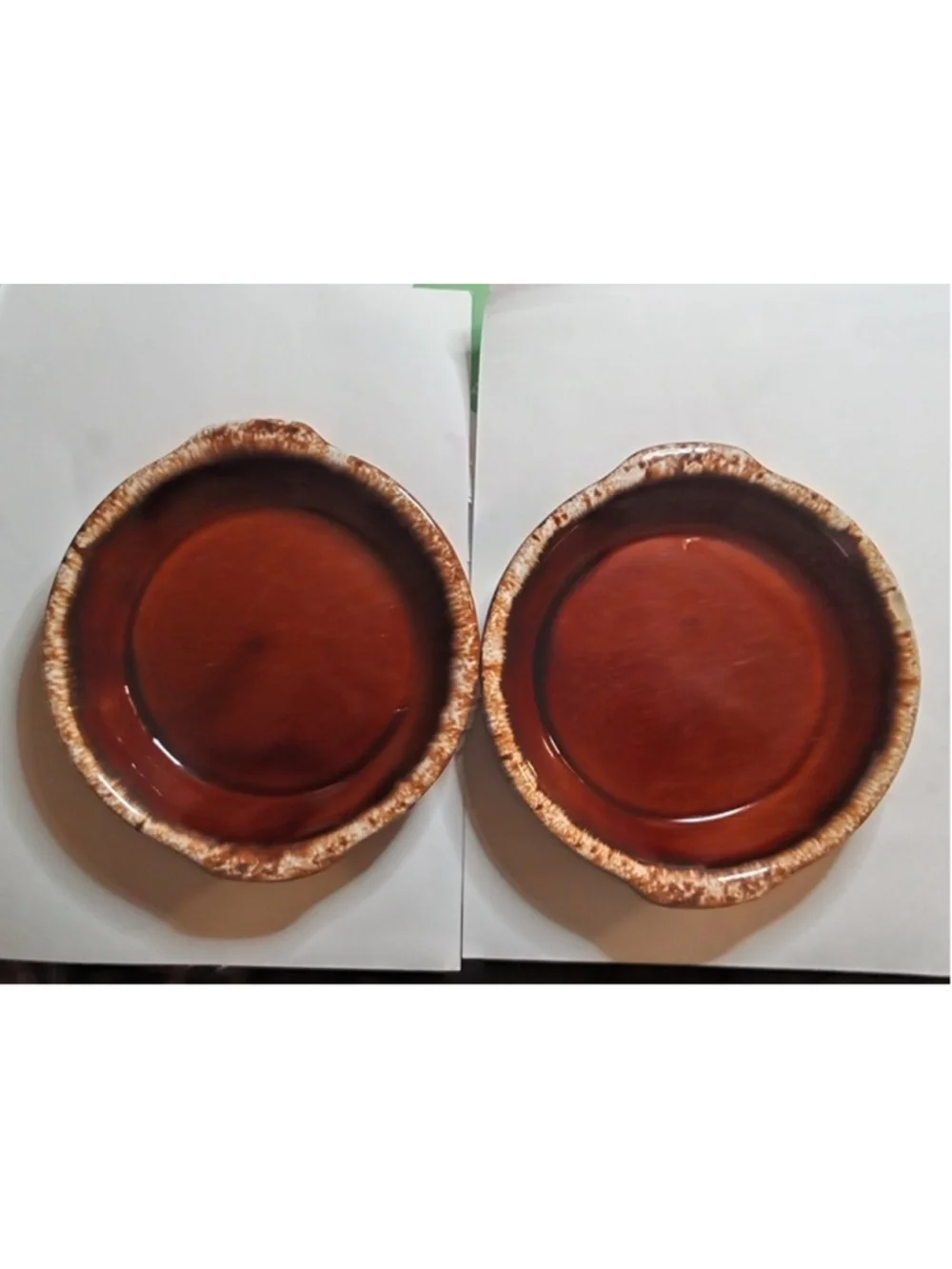 Hull Brown Drip Pottery Pair of Serving Dishes Vintage Mid Century Ovenproof